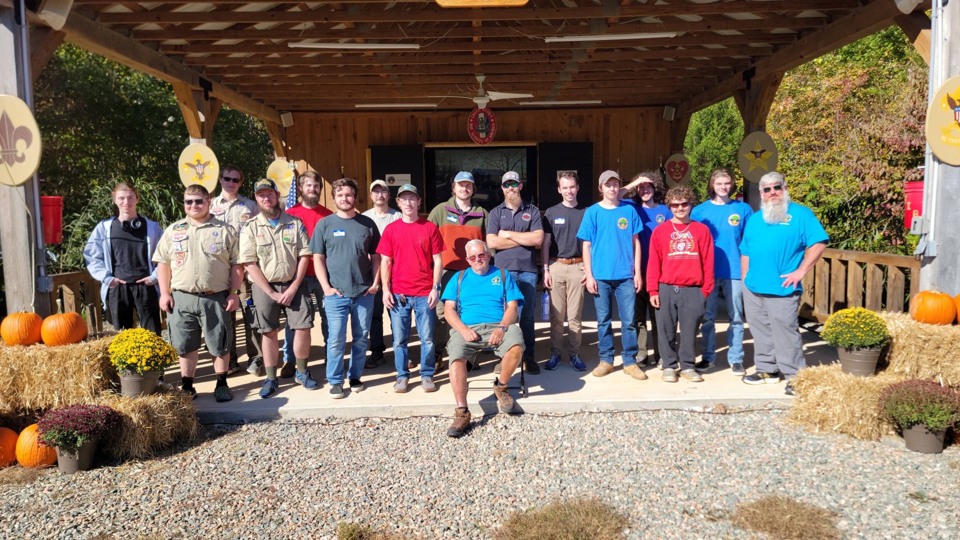 Past Eagle Scouts of Troop 800 came to honor Rodney and Sharon Parsons at the Camp Parsons dedication